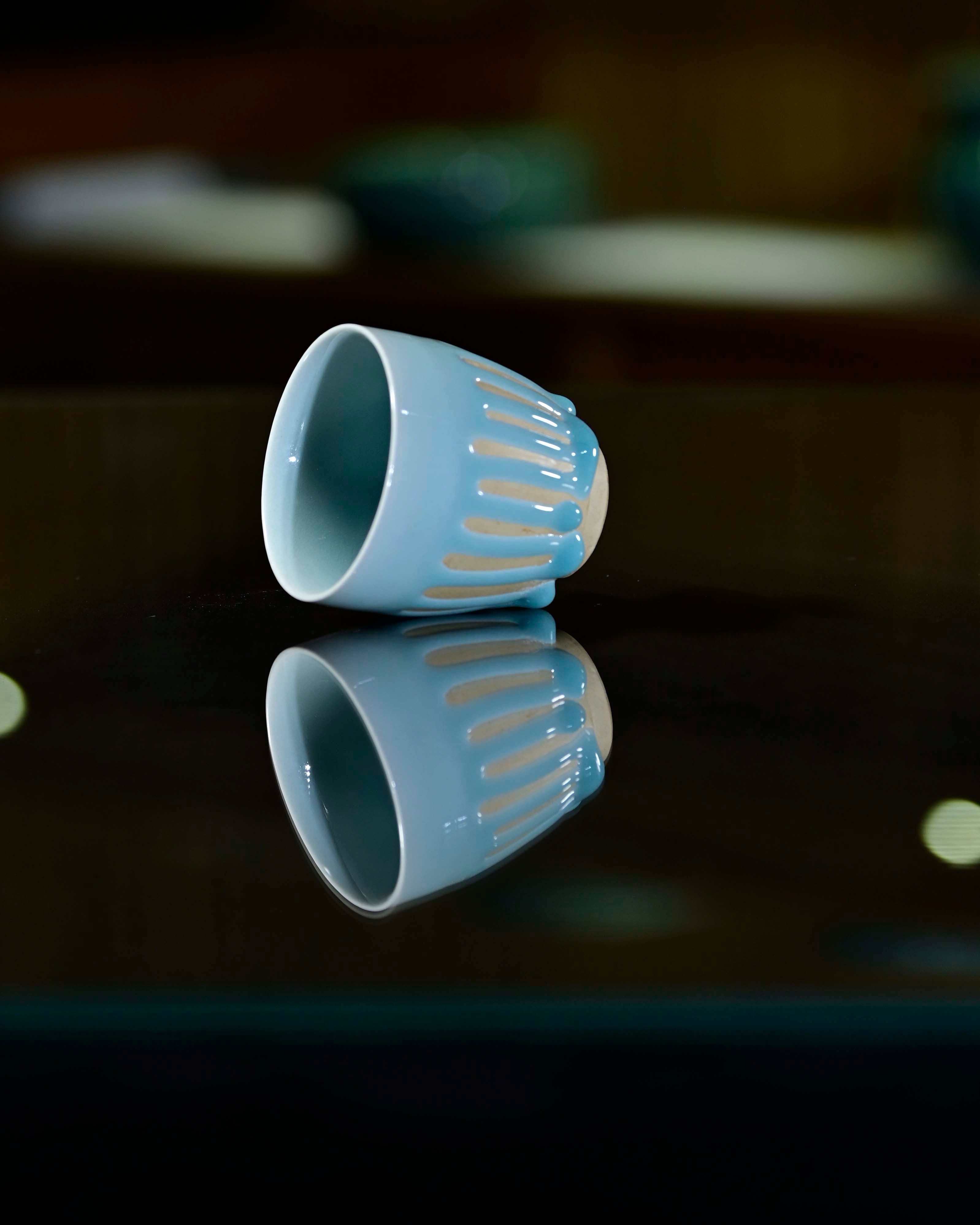 Huang wei's Works-Cyan Dew Drop-Melon-shaped cupNo. 40