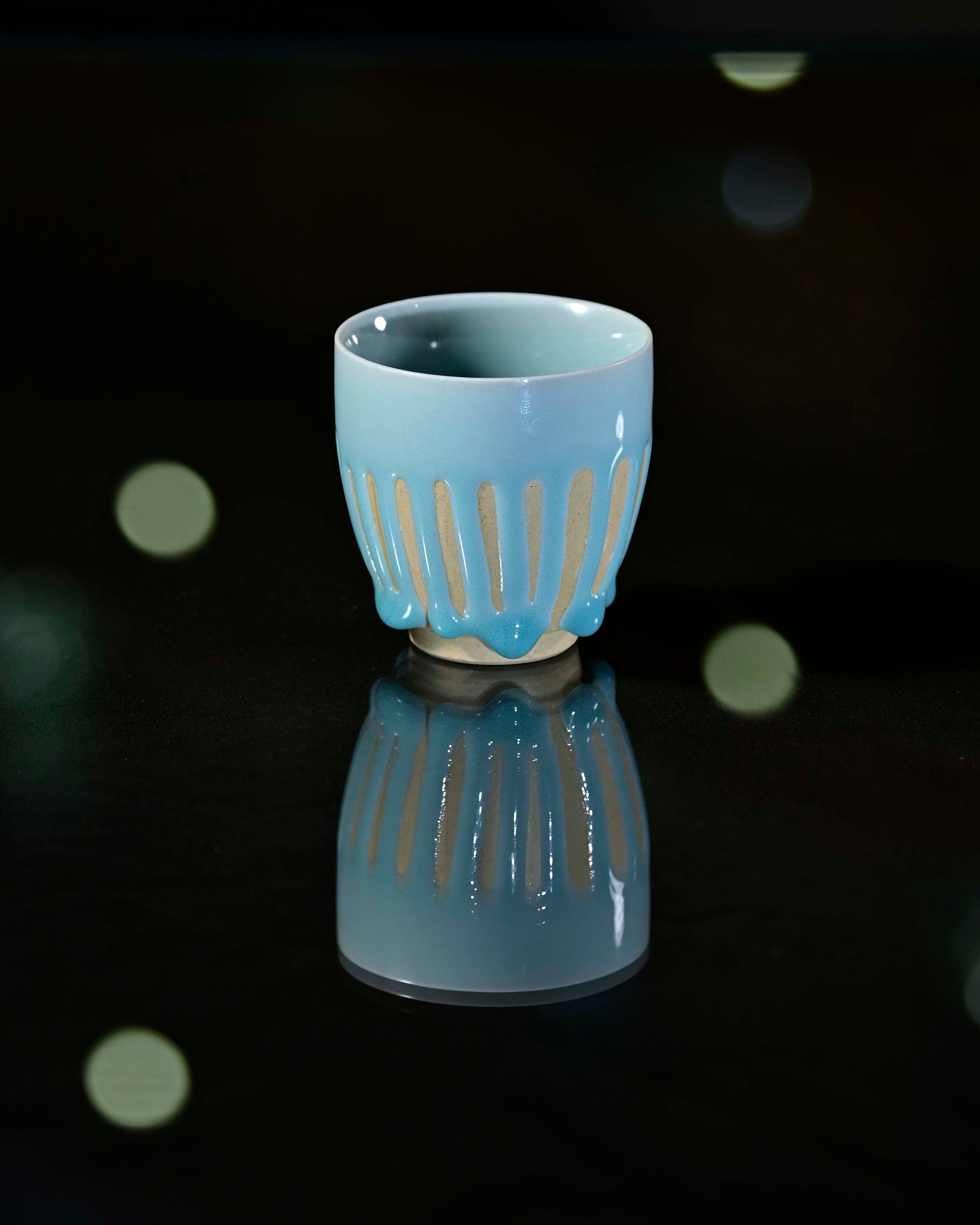 Huang wei's Works-Cyan Dew Drop-Melon-shaped cupNo. 40