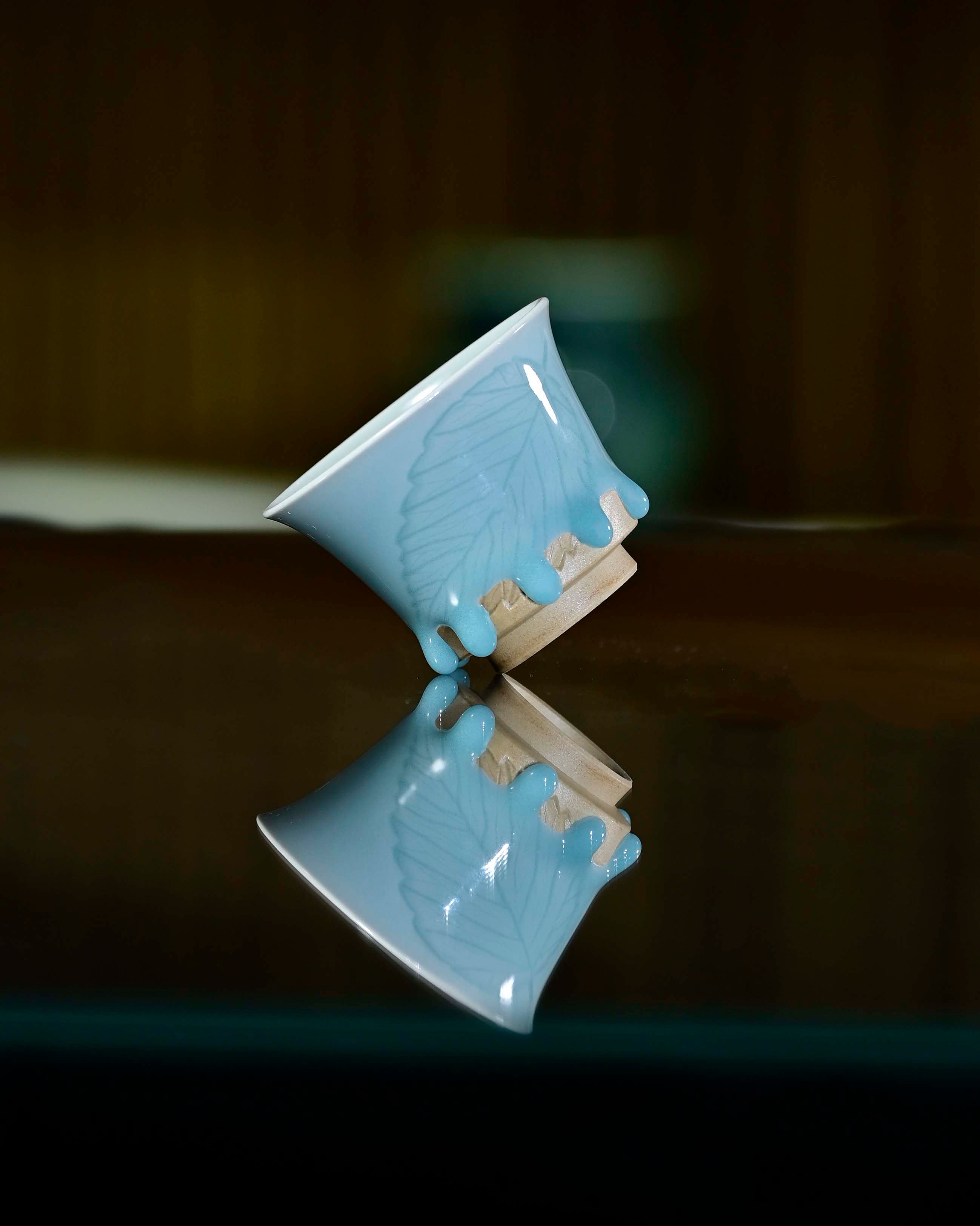 Huang wei's Works-Cyan Dew Drop-Folding cupNo. 42