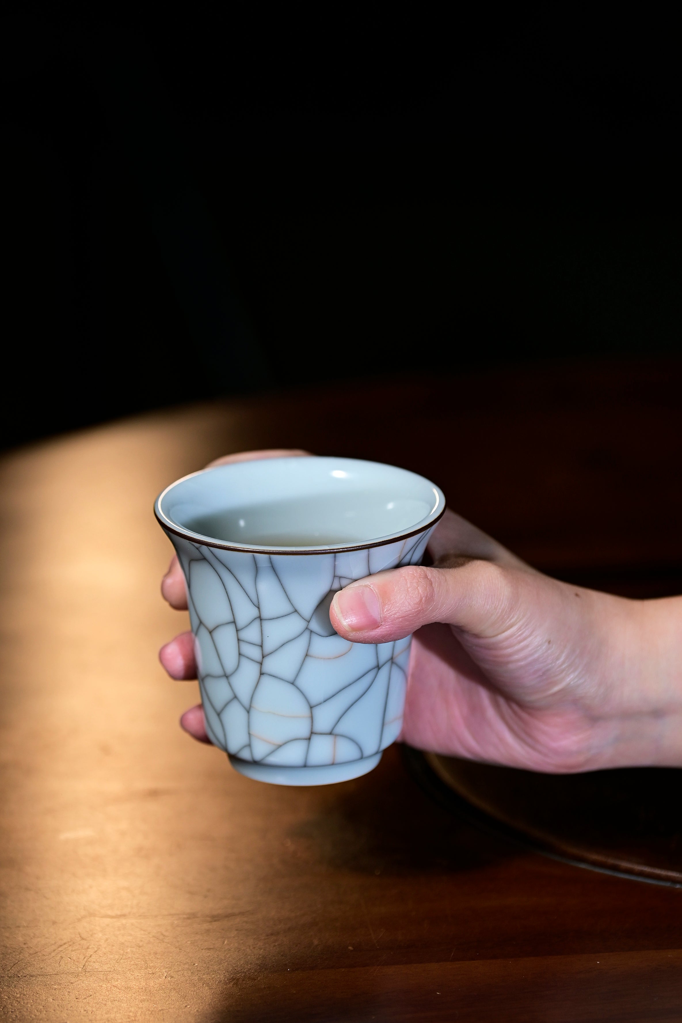 Pan Jianbo’sWorks-Moon-White Celadon Handheld Tea Cup