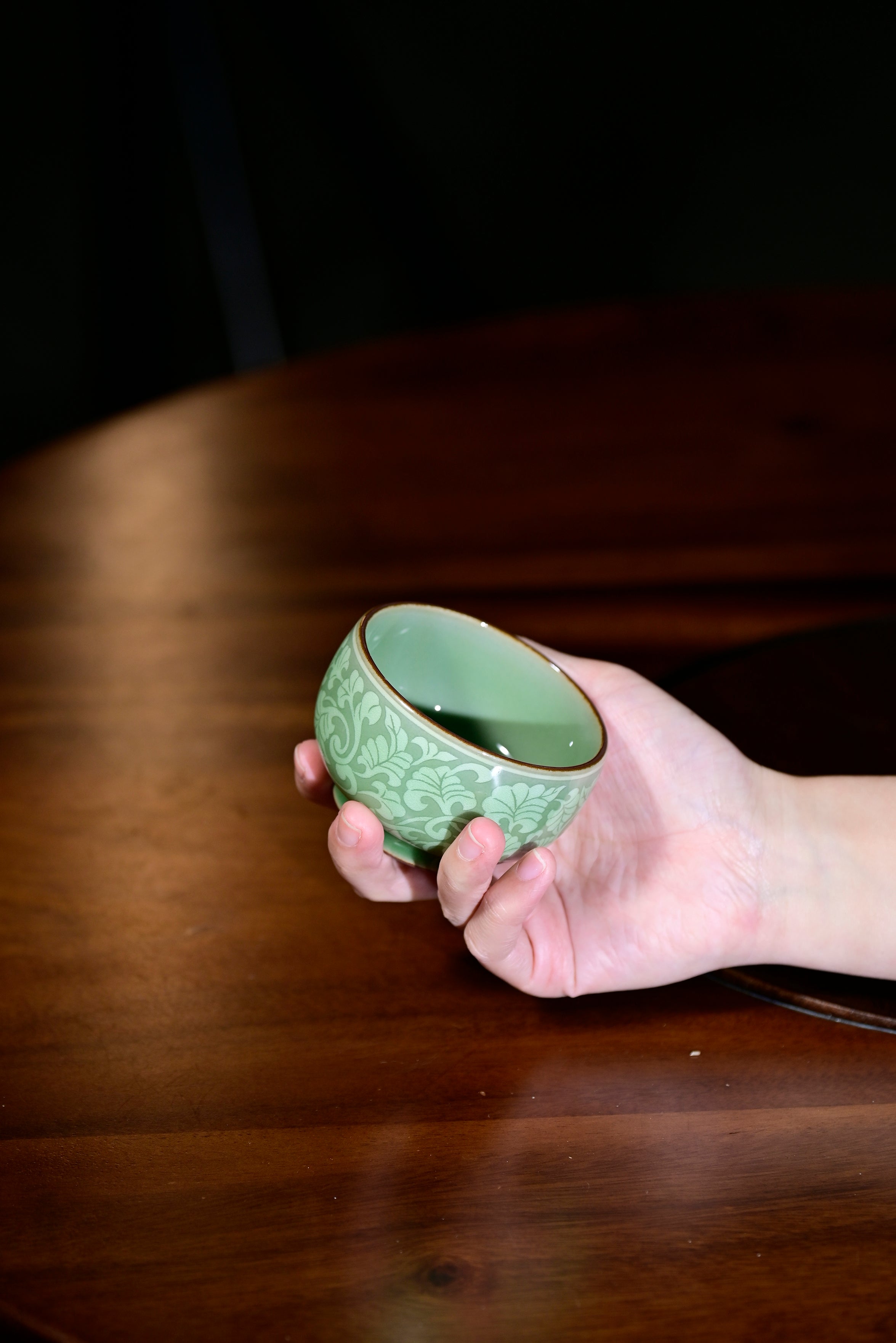 Pan Jianbo’sWorks-Plum-Green Celadon Tea Tasting Cup