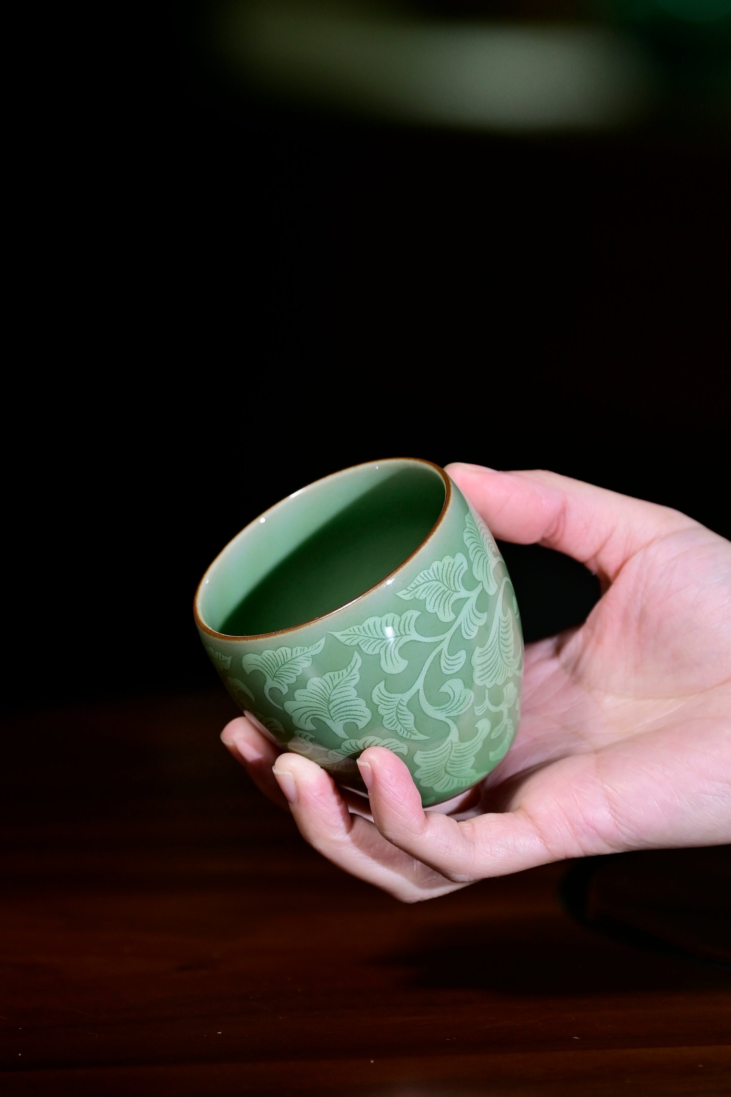 Pan Jianbo’sWorks-Plum-Green Celadon Tea Tasting Cup
