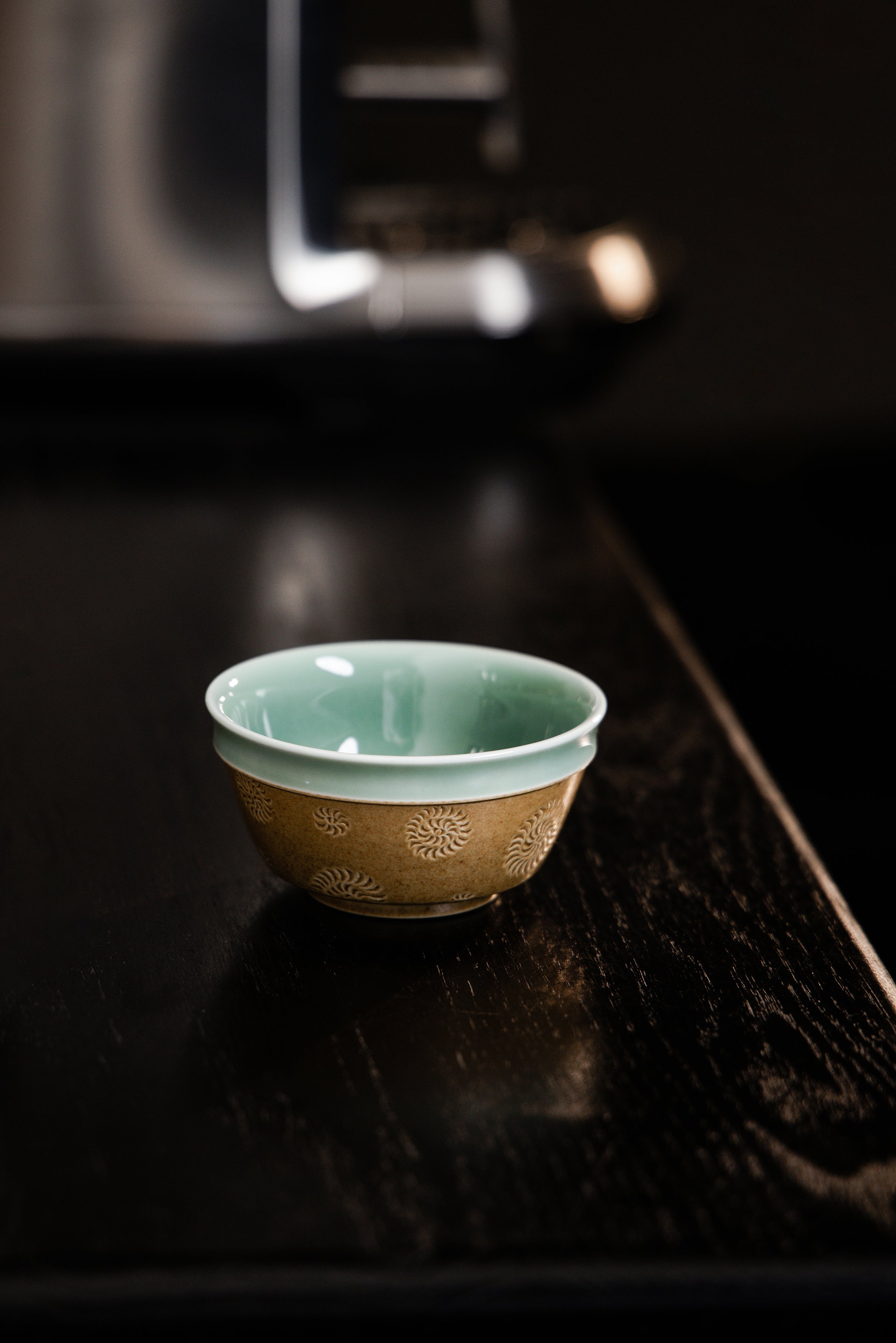 Zhang Hao's Works-Turn of Fortune" Celadon & Ash-Glaze Ox Teacup