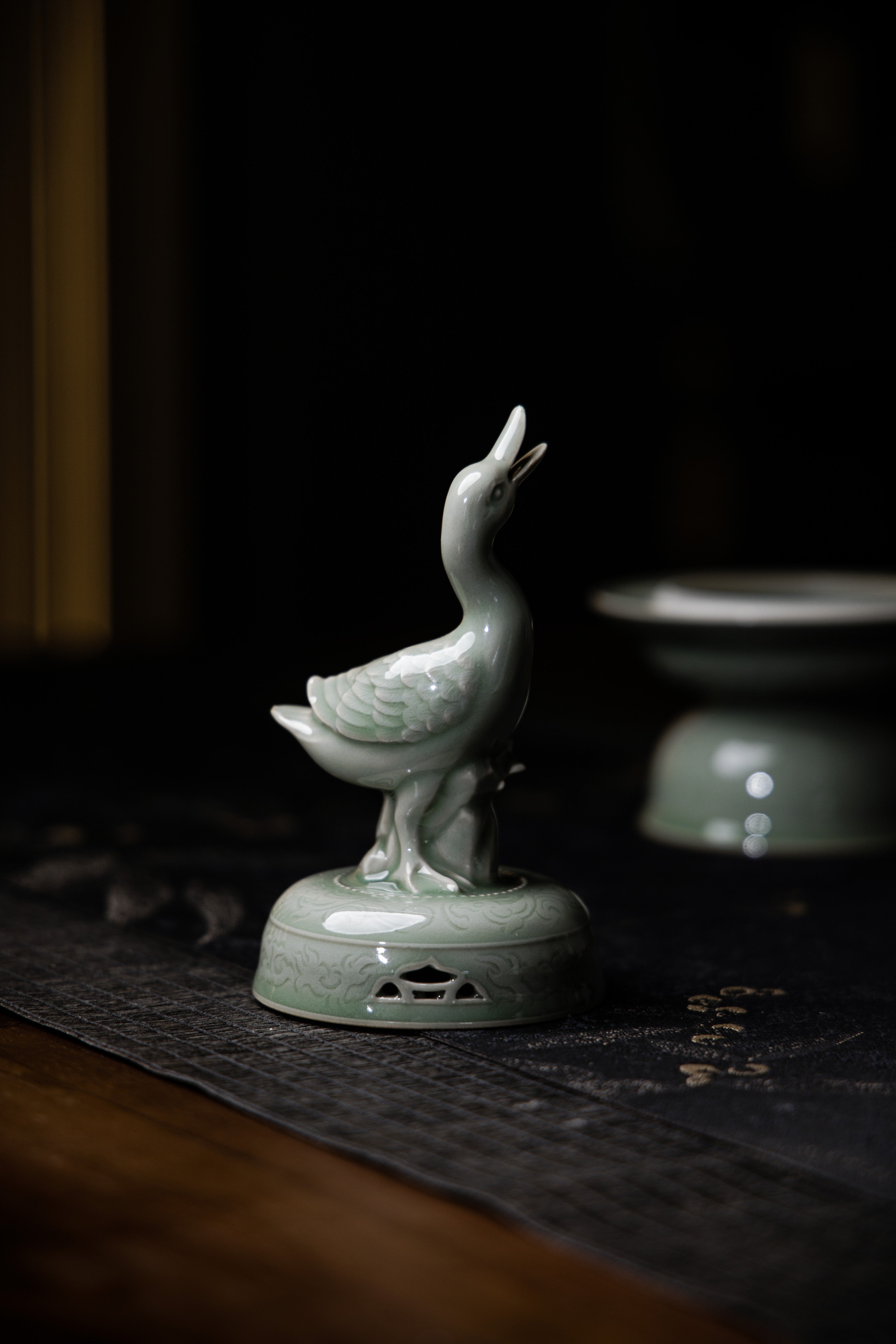 Huang Ke's Works-Celadon Duck-shaped Incense Burner