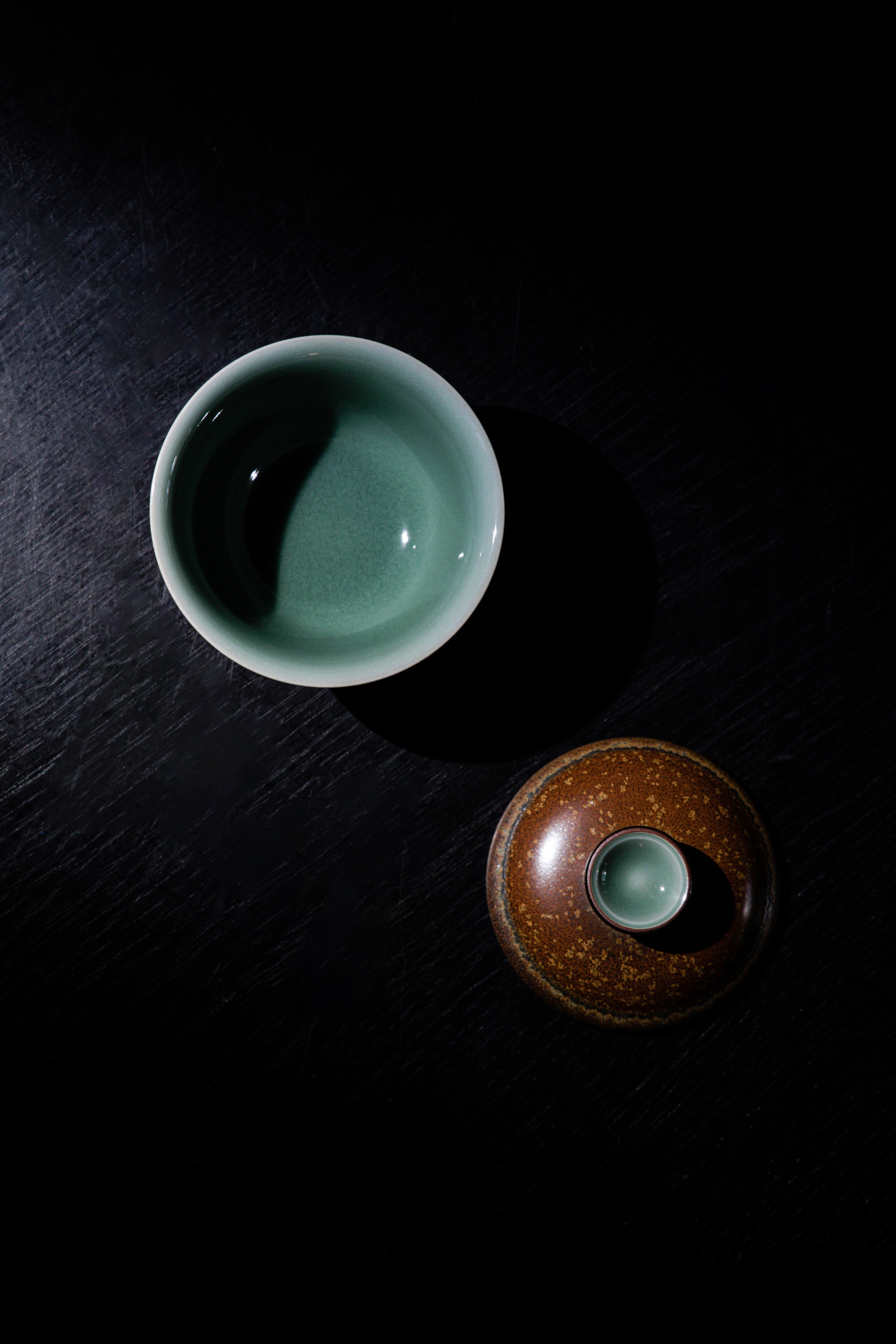 Huang Ke's Works- Two-piece covered bowl with two-color glaze