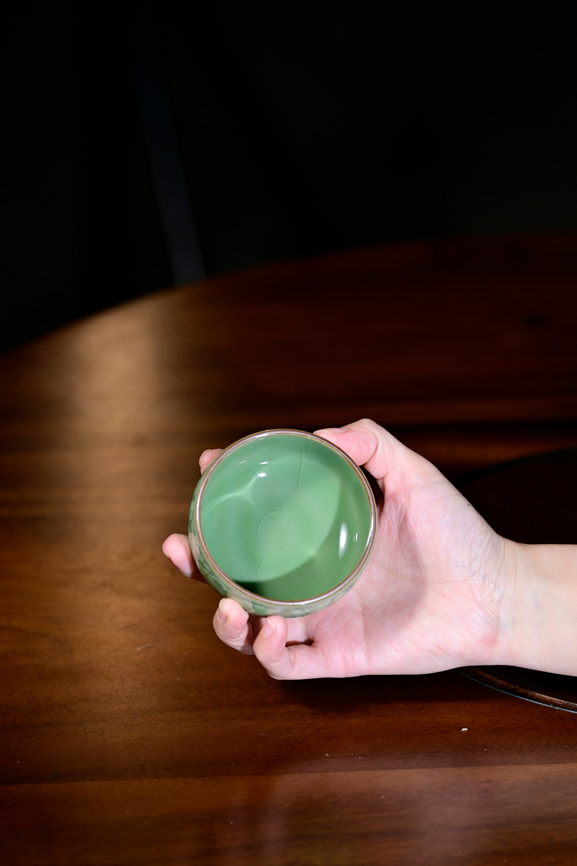Pan Jianbo’sWorks-Plum-Green Celadon Tea Tasting Cup