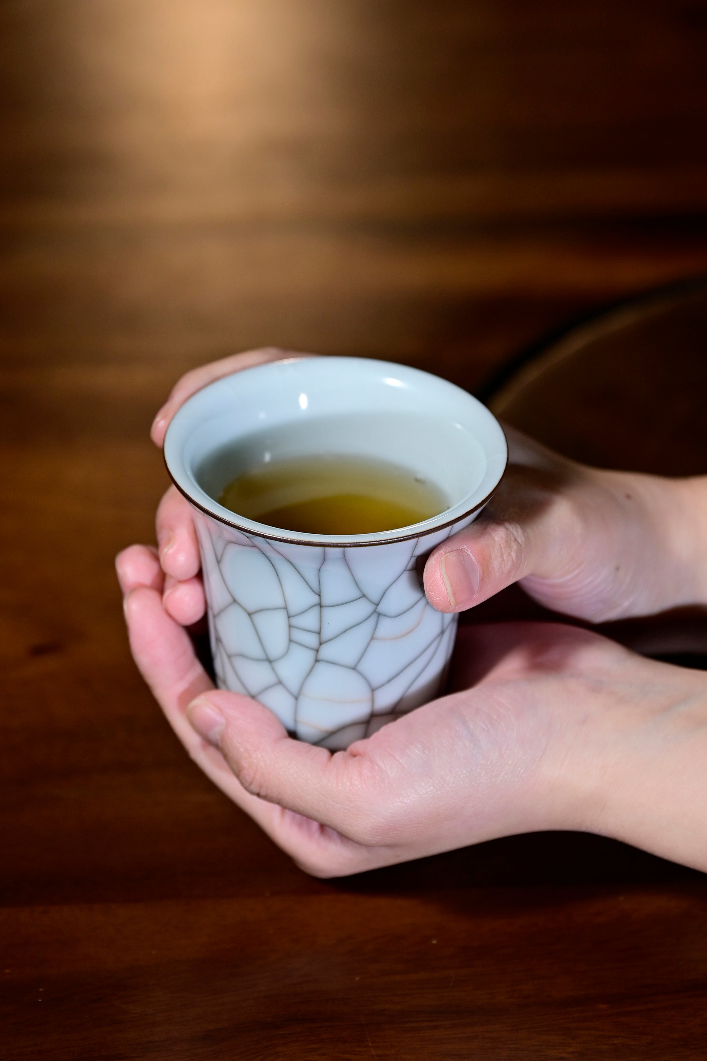 Pan Jianbo’sWorks-Moon-White Celadon Handheld Tea Cup