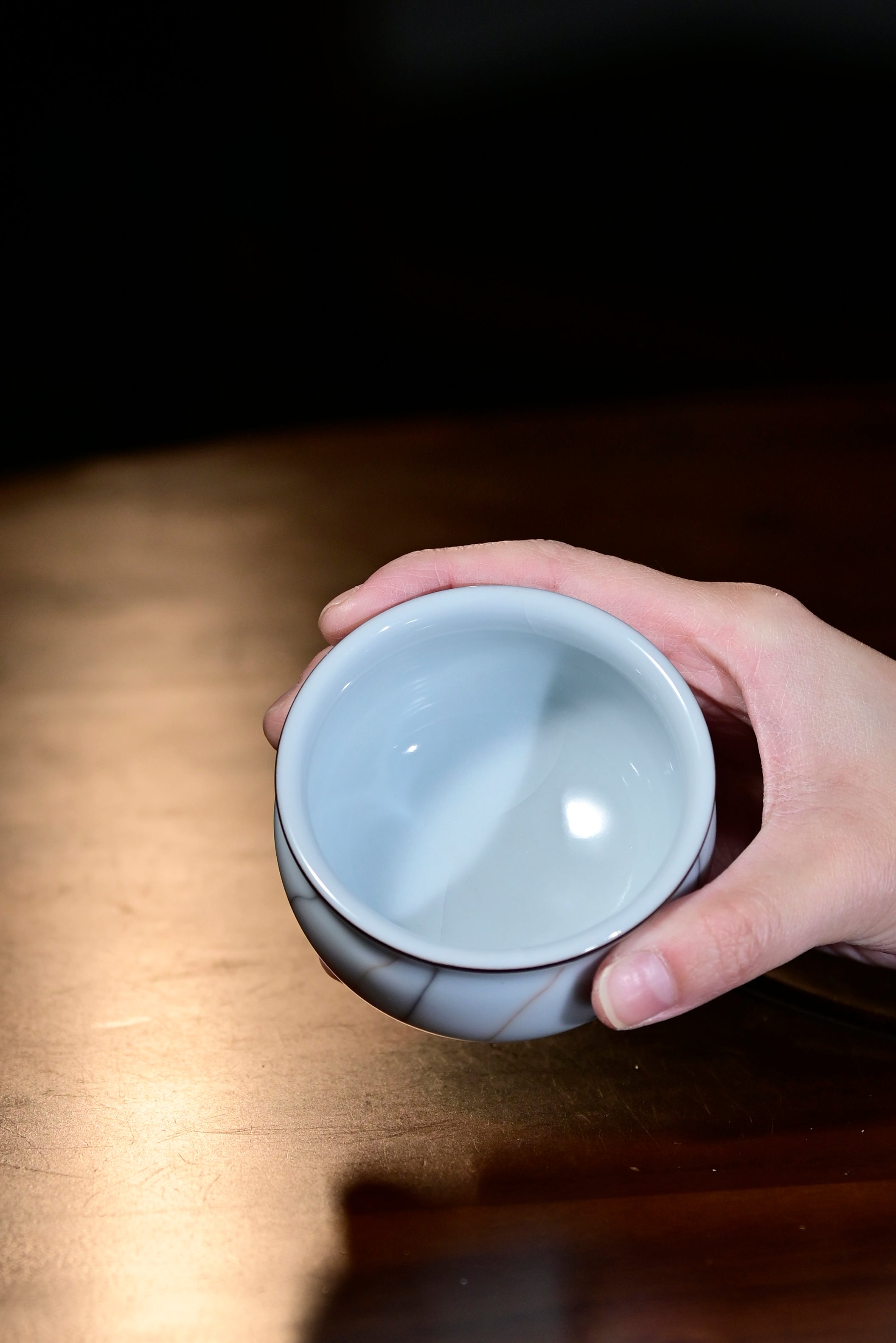 Pan Jianbo’sWorks-Moon-White Celadon Tea Tasting Cup