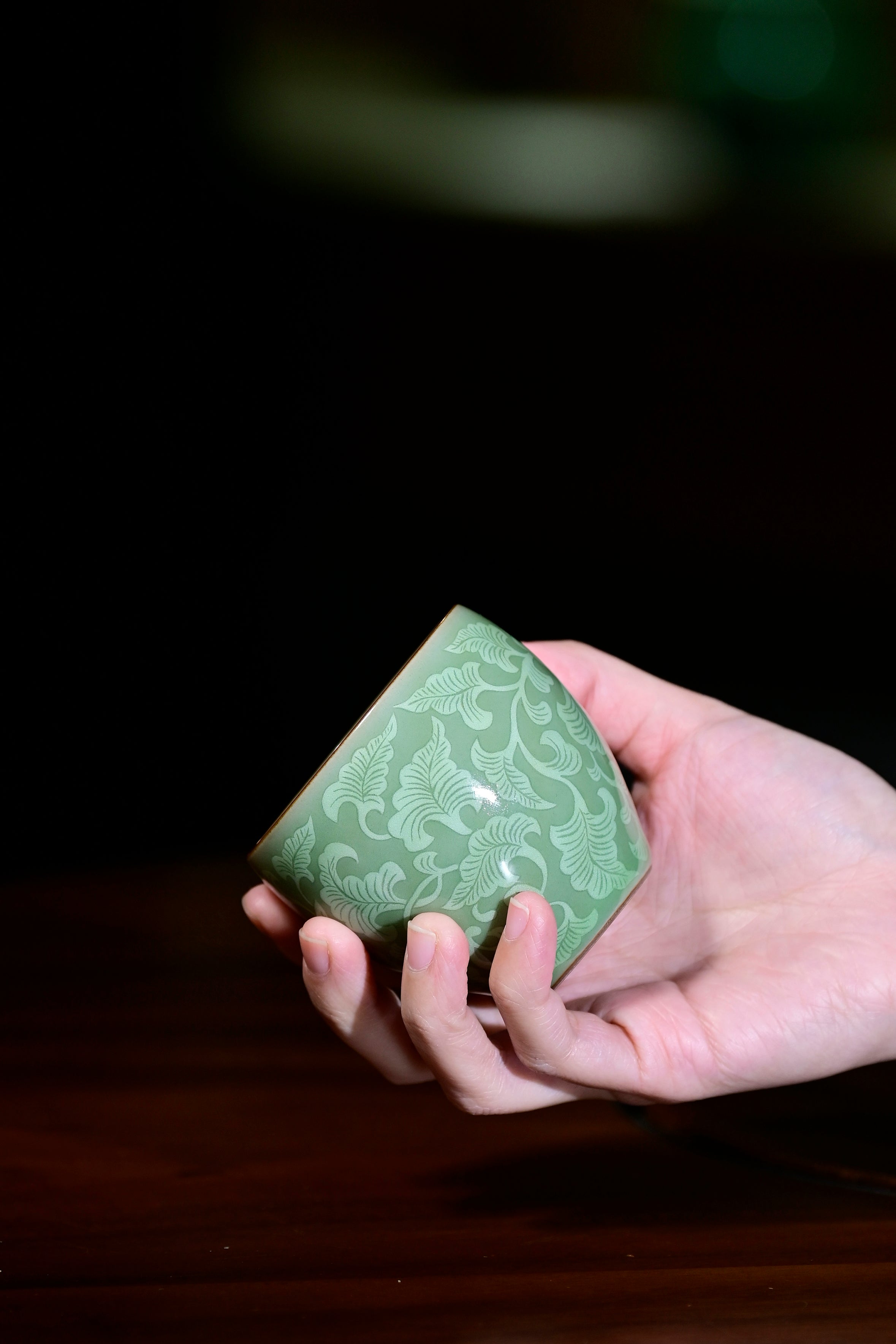 Pan Jianbo’sWorks-Plum-Green Celadon Tea Tasting Cup