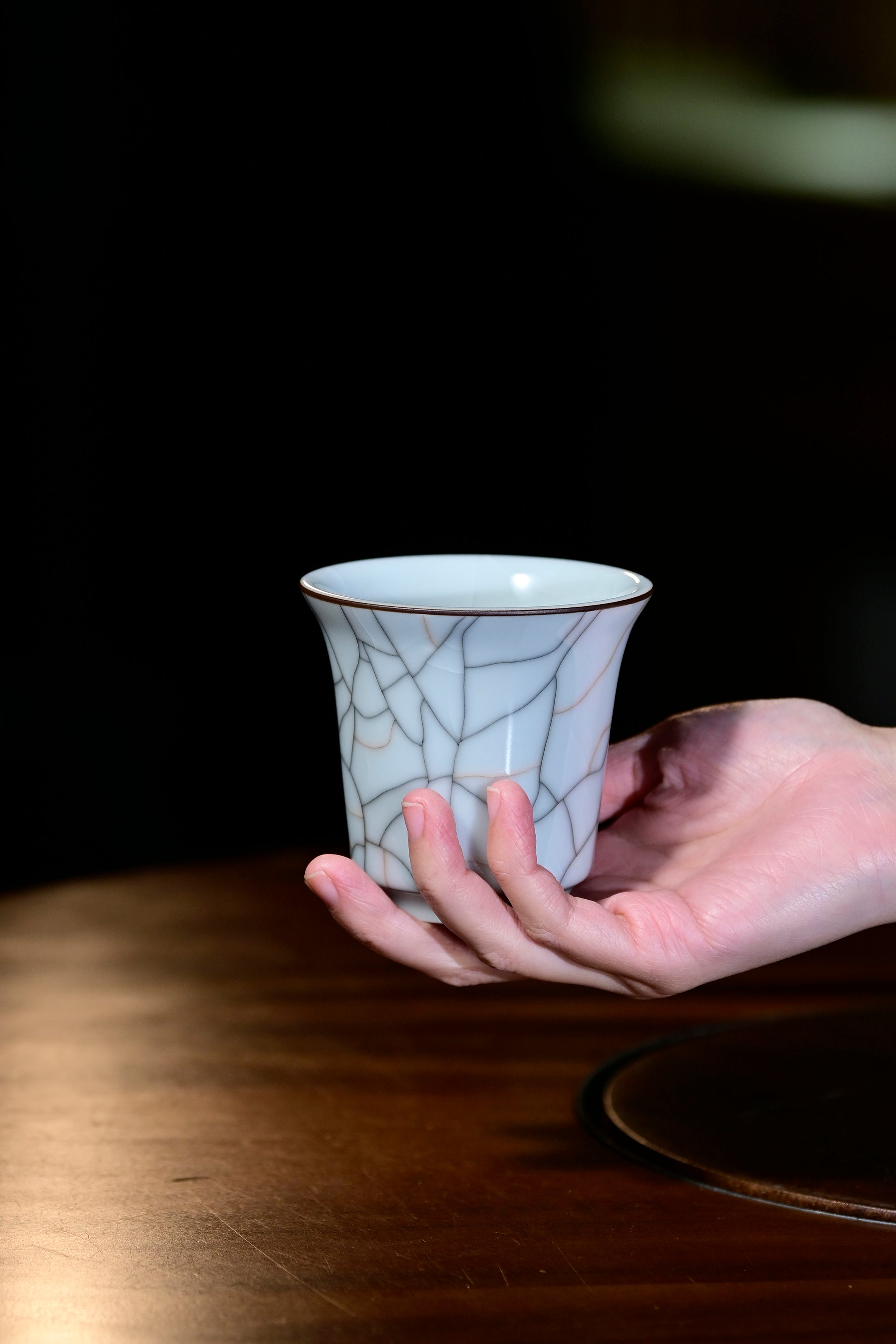 Pan Jianbo’sWorks-Moon-White Celadon Handheld Tea Cup