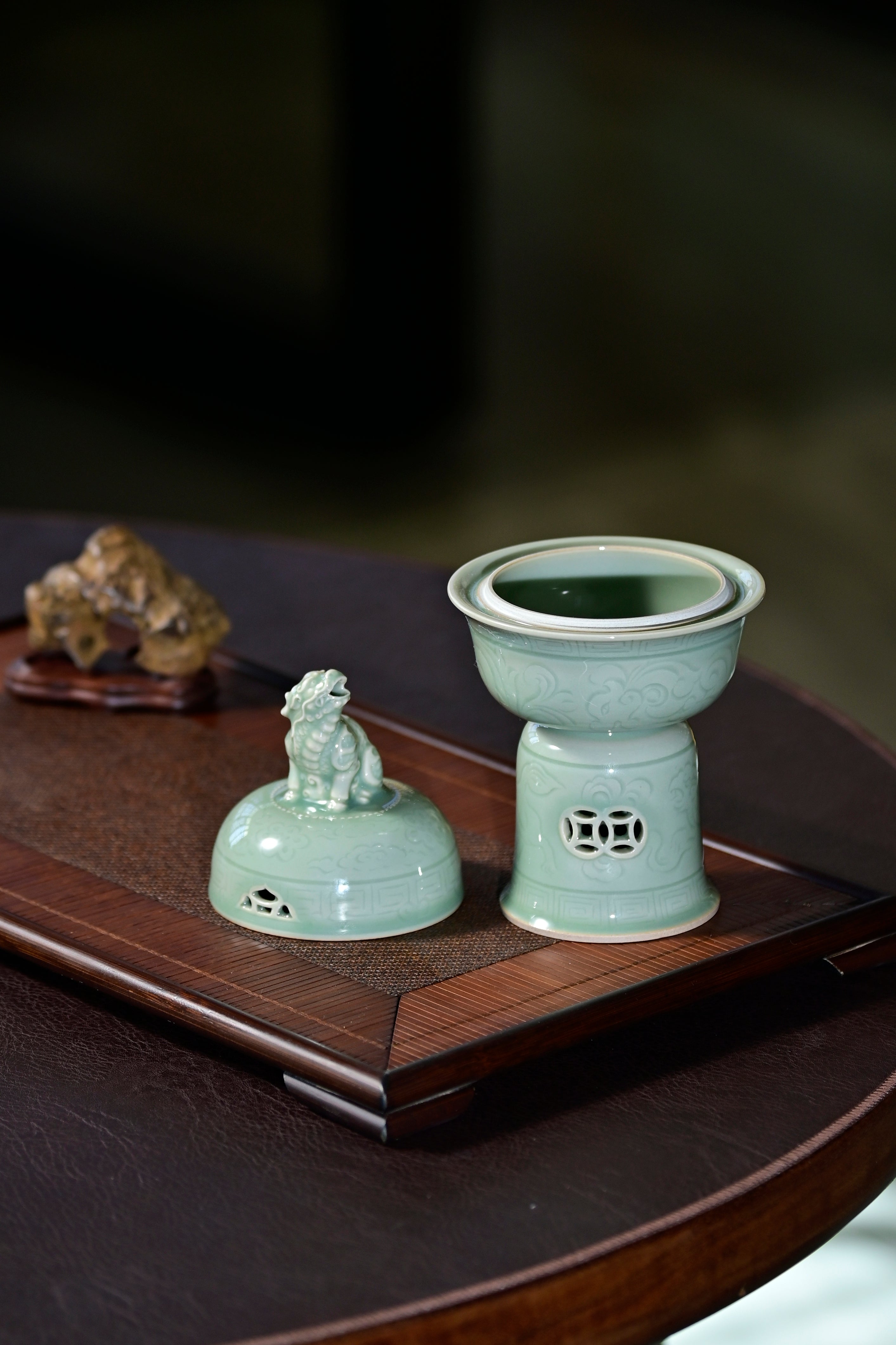 Huang Ke's Works-Celadon Auspicious Beast Incense Burner