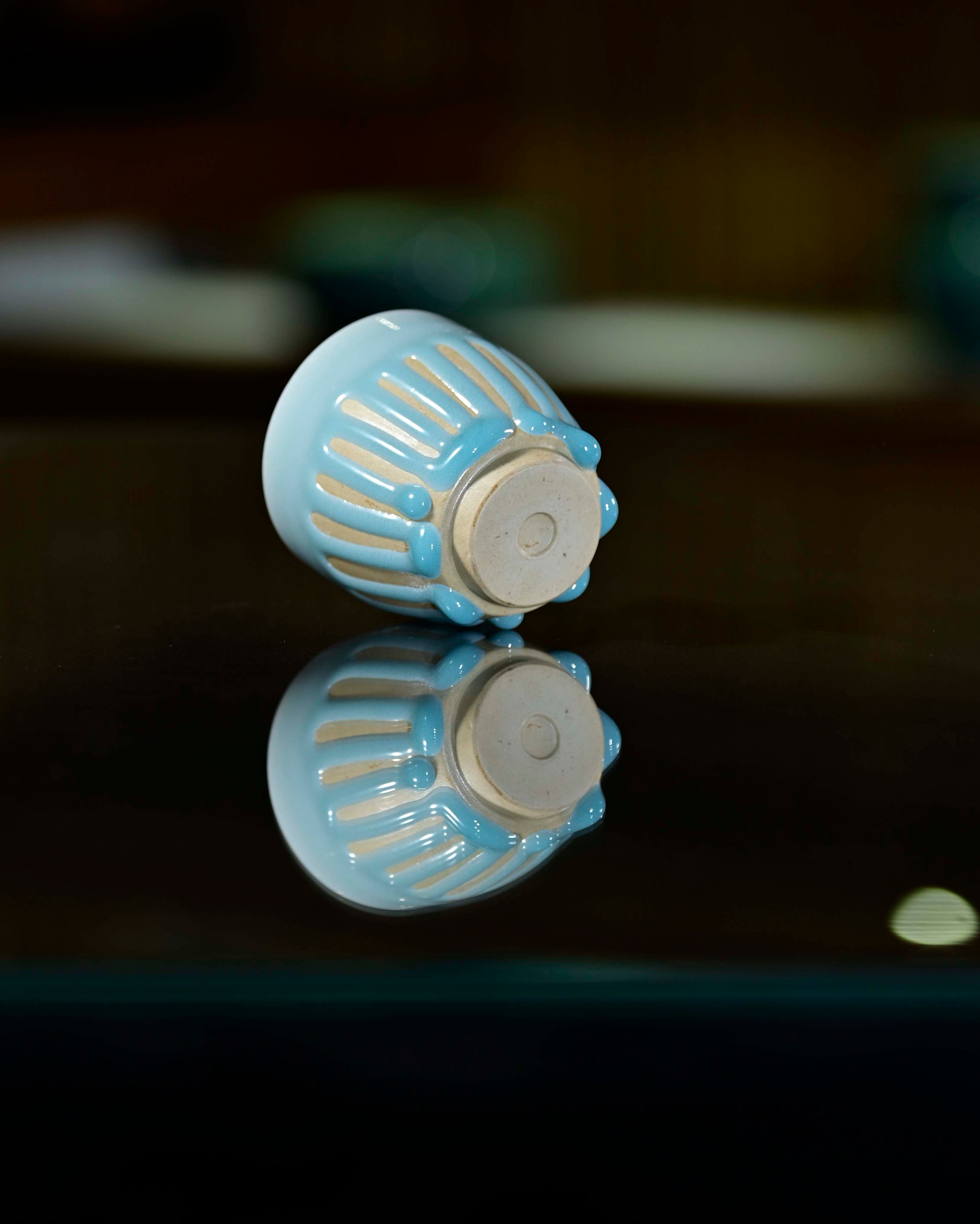 Huang wei's Works-Cyan Dew Drop-Melon-shaped cupNo. 40