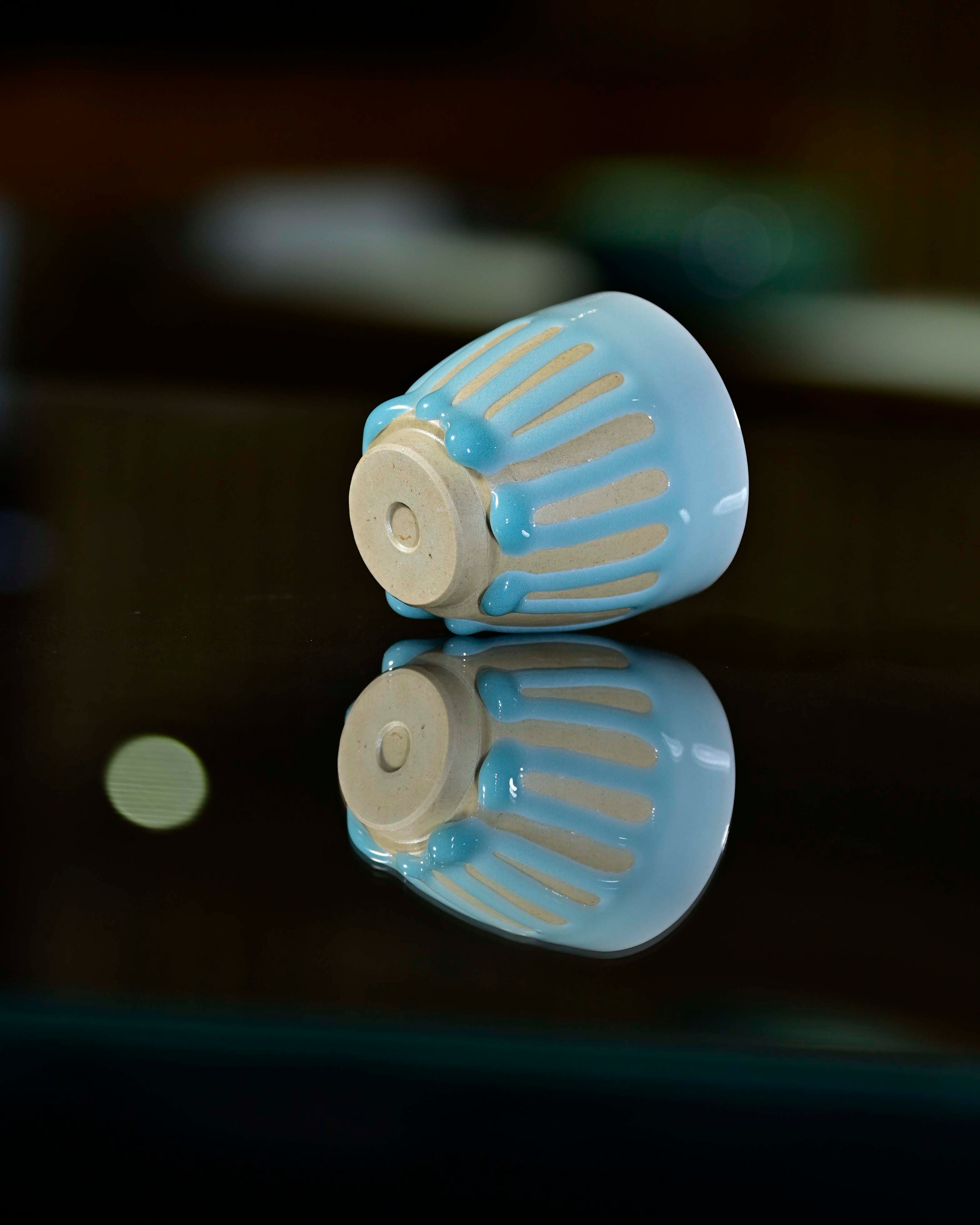 Huang wei's Works-Cyan Dew Drop-Melon-shaped cupNo. 40