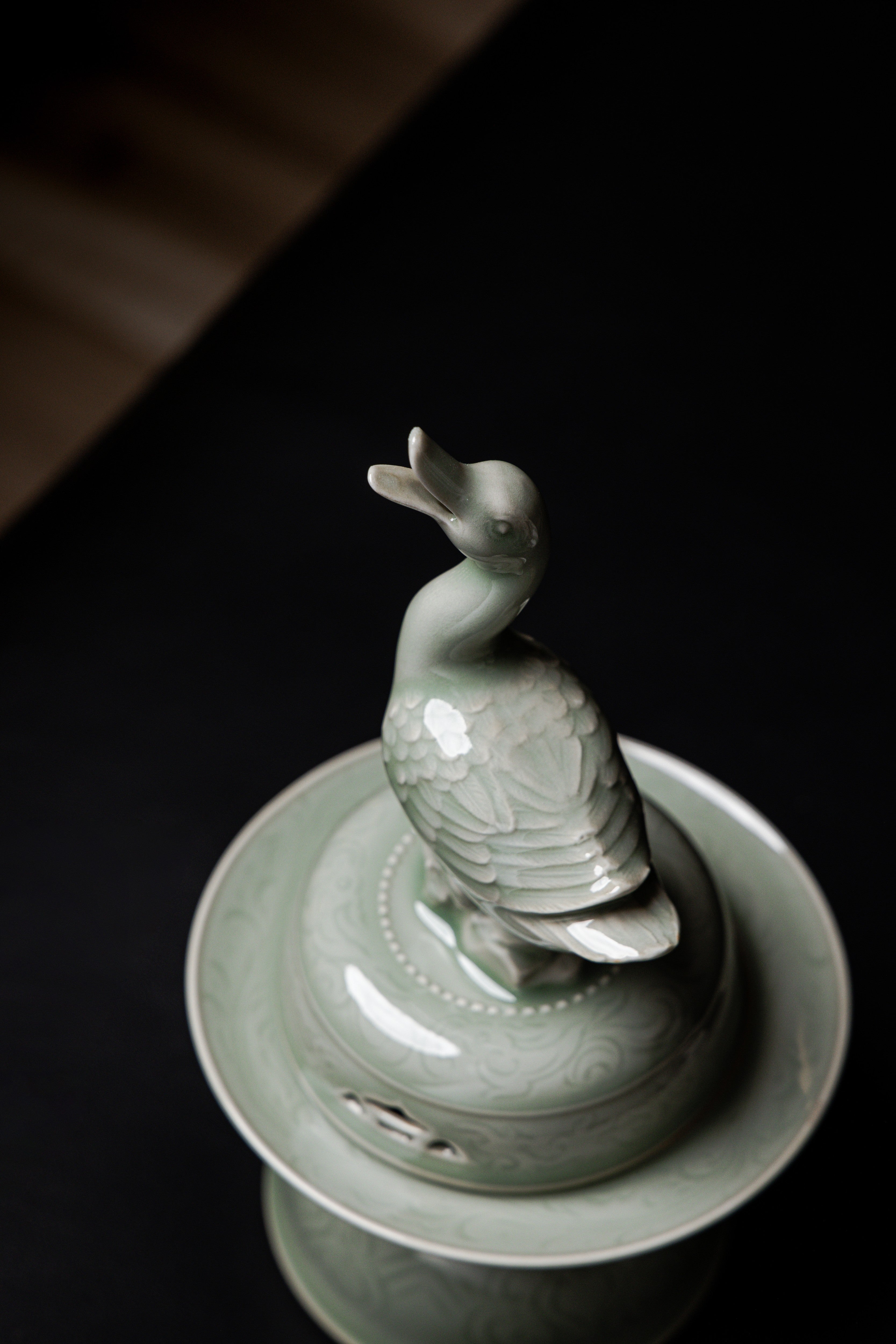 Huang Ke's Works-Celadon Duck-shaped Incense Burner