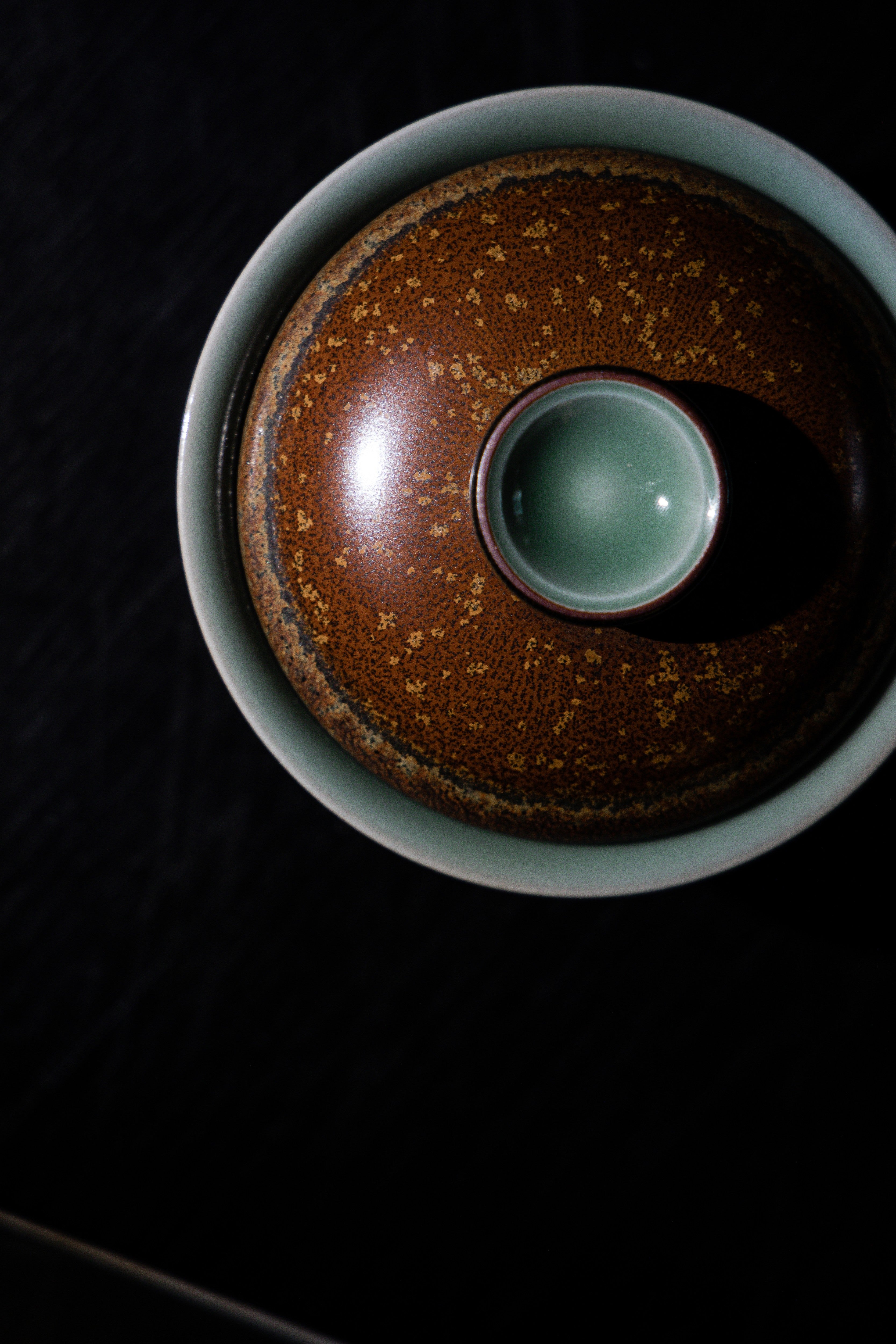 Huang Ke's Works- Two-piece covered bowl with two-color glaze