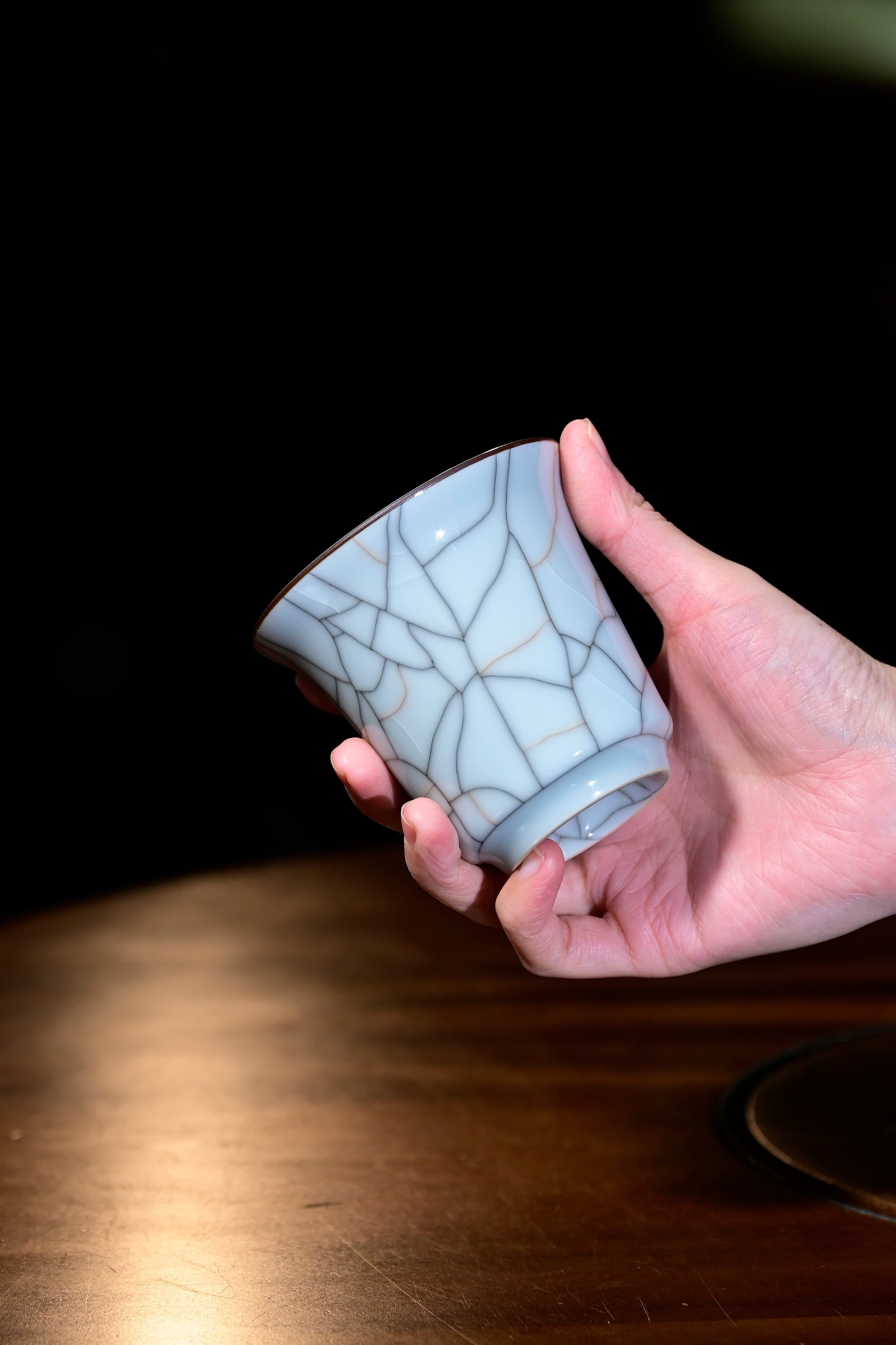 Pan Jianbo’sWorks-Moon-White Celadon Handheld Tea Cup