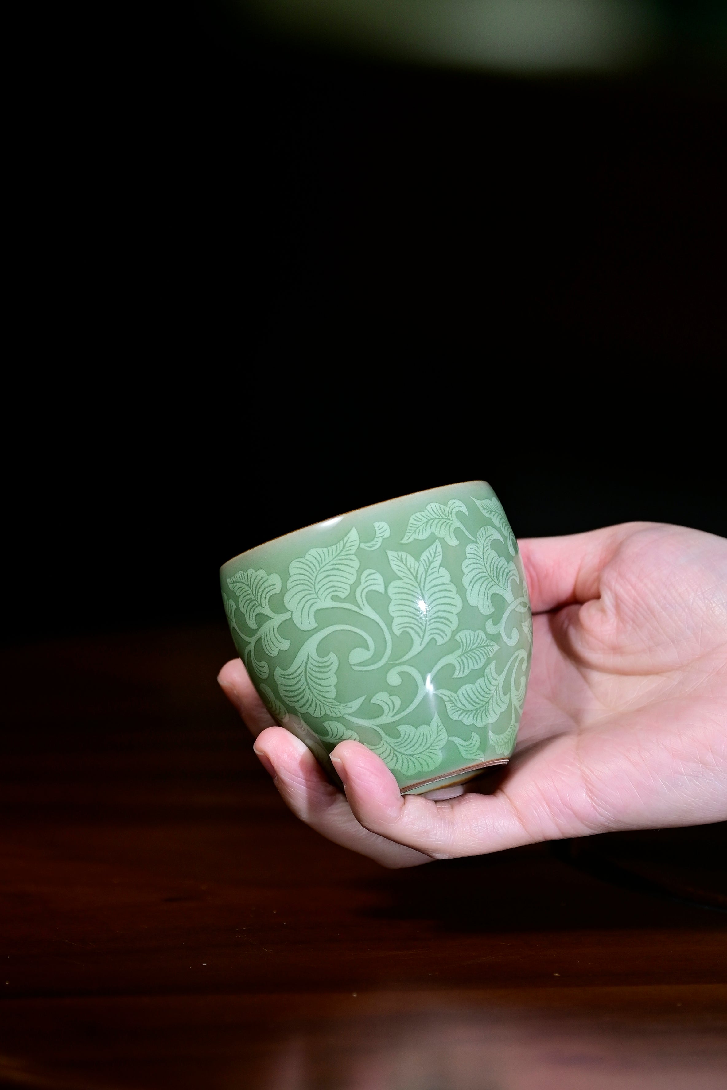 Pan Jianbo’sWorks-Plum-Green Celadon Tea Tasting Cup