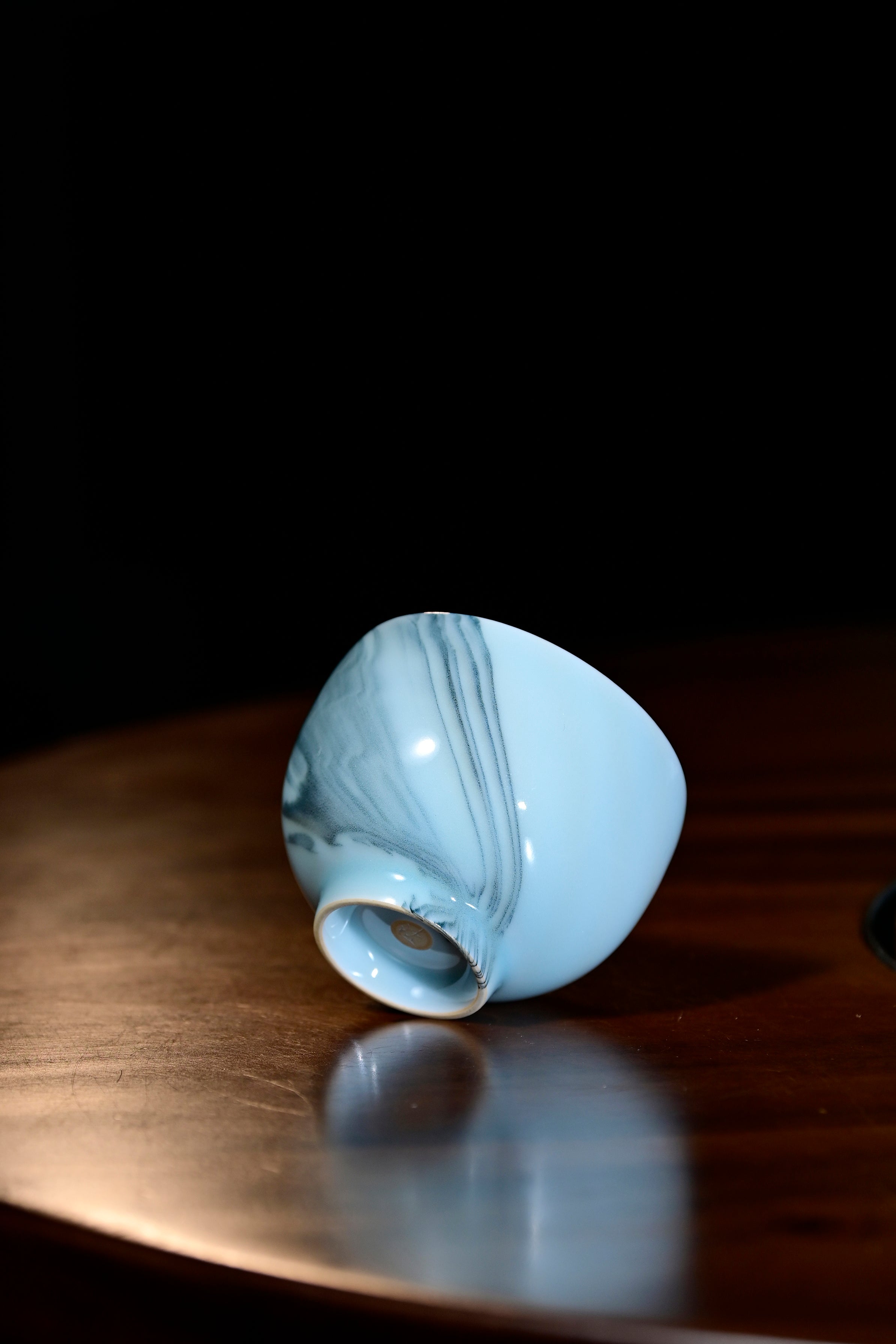 Pan Jianbo’sWorks-Moon-Powder-Blue Agateware Celadon Tea Tasting Cup