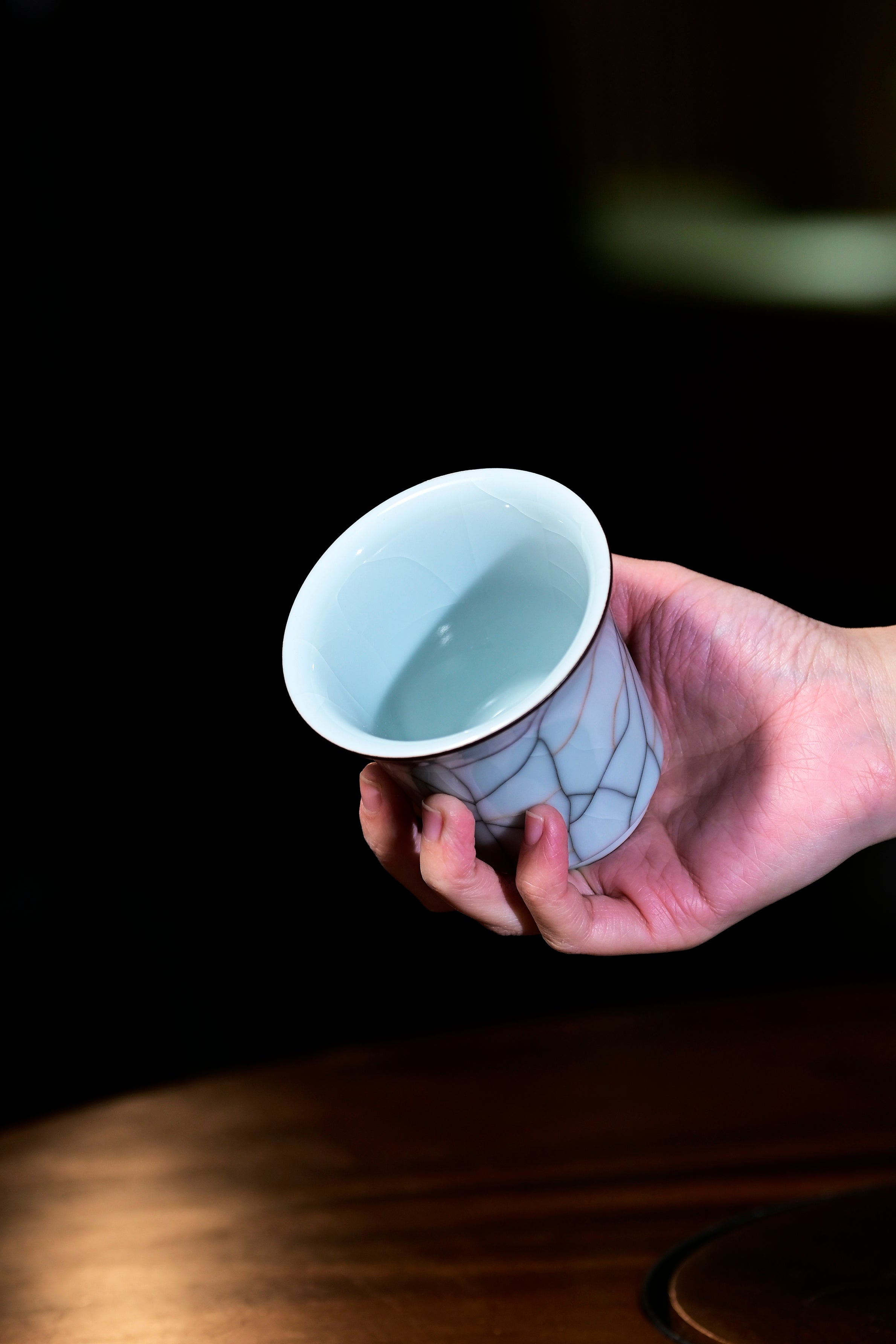 Pan Jianbo’sWorks-Moon-White Celadon Handheld Tea Cup